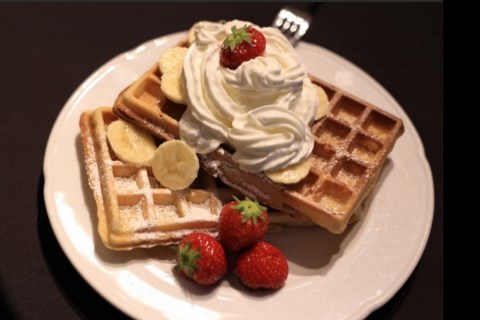 enjoy delicious belgian waffles