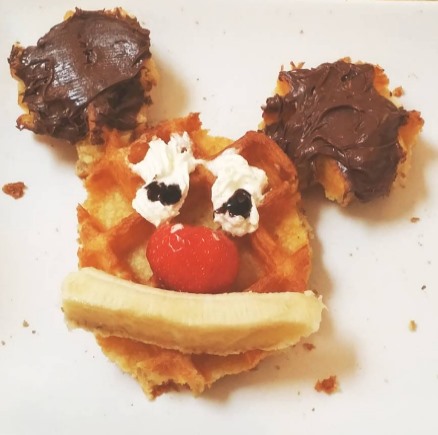 mickey mouse waffle with nutella in Brussels and bruges, Belgium